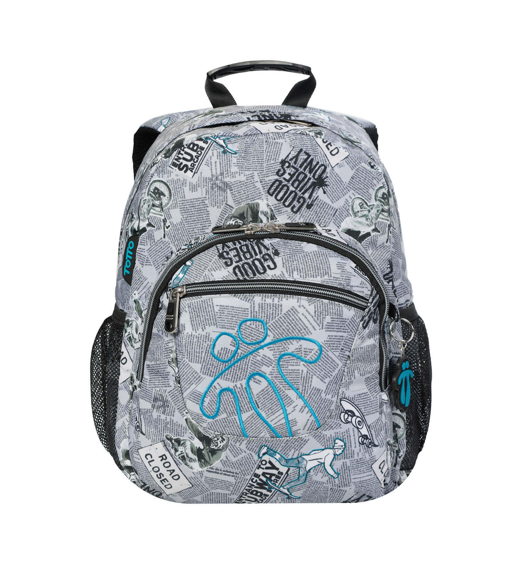 Mochila escolar infantil Totto 1Y6 Gris - Mochilas y Bolsos