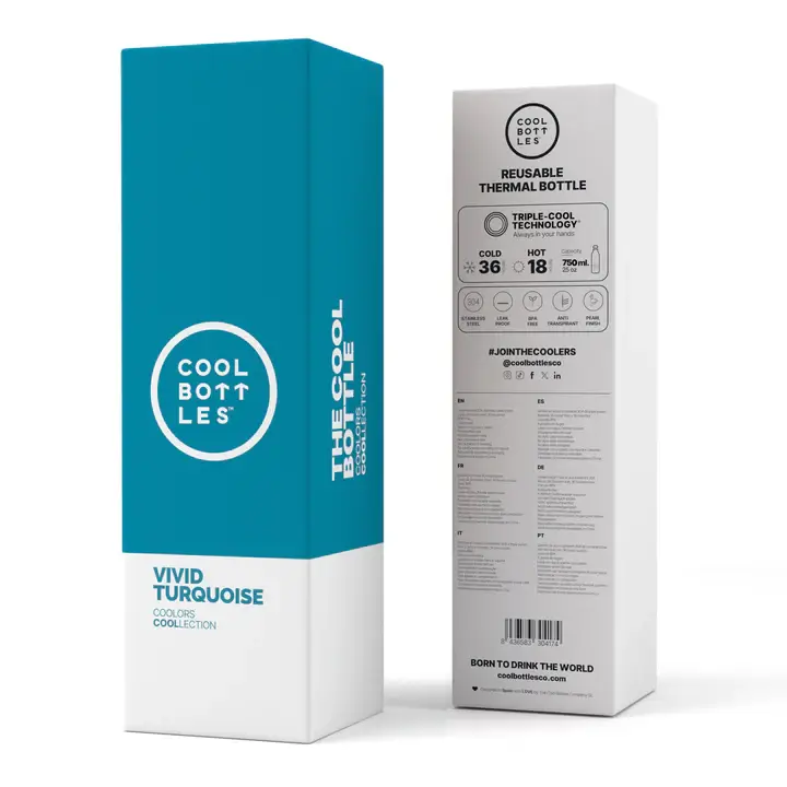 Botella de acero inoxidable COOL BOTTLES 750 ml Vivid Turquoise - Imagen 4