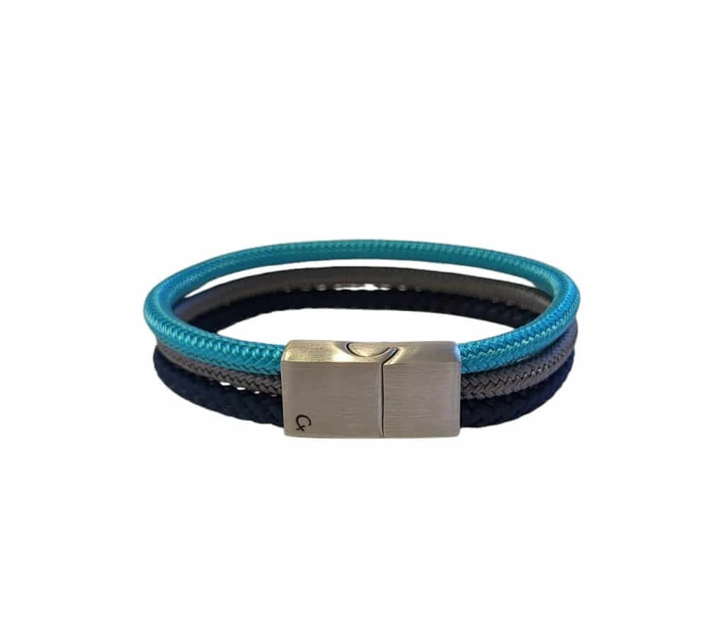 Pulsera de piel y cuerda náutica CX HANDMADE Triple L Natura - Imagen 9