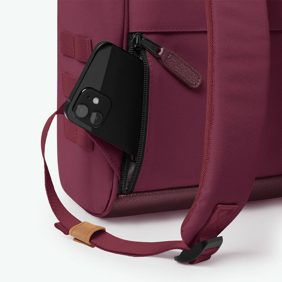 Mochila CABAIA con bolsillo intercambiable Adventurer Nice Small Burdeos - Imagen 12