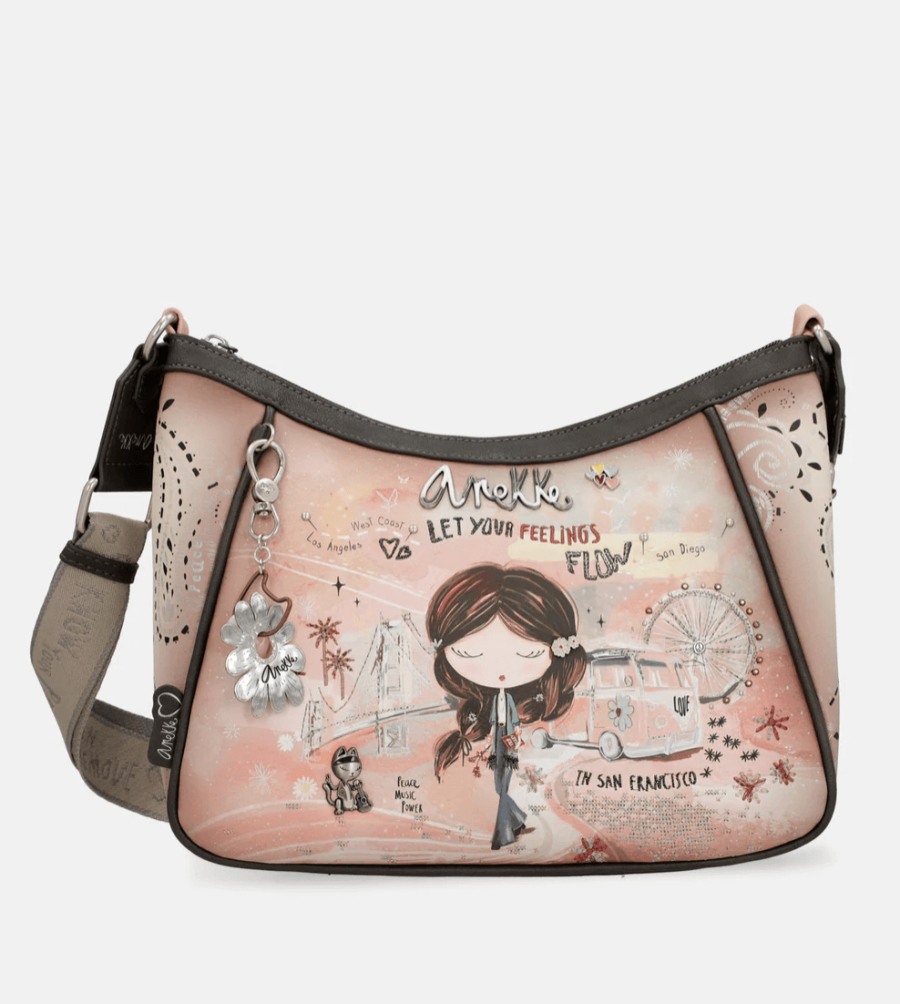 Bolso bandolera grande Anekke Peace & Love 002 Rosa