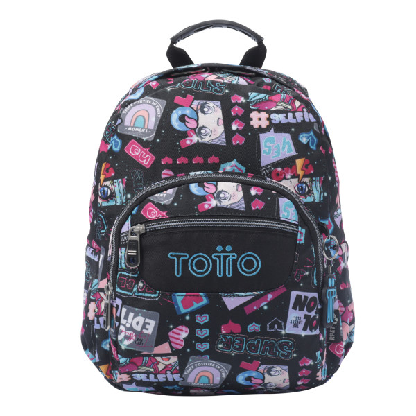 Mochila infantil escolar TOTTO Tempera 6CZ Negro