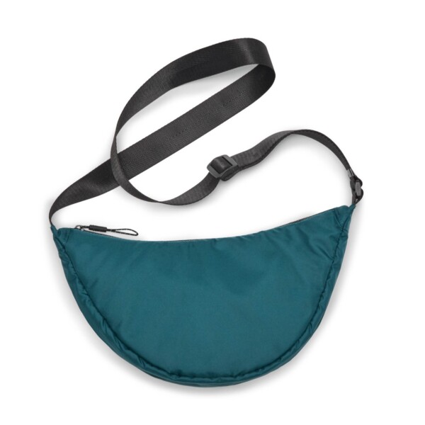 Bolso bandolera ultra ligero de media luna BISETTI Yass Verde Oscuro