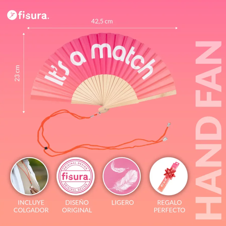 Abanico FISURA “It’s a match” degradado rosa - Imagen 5
