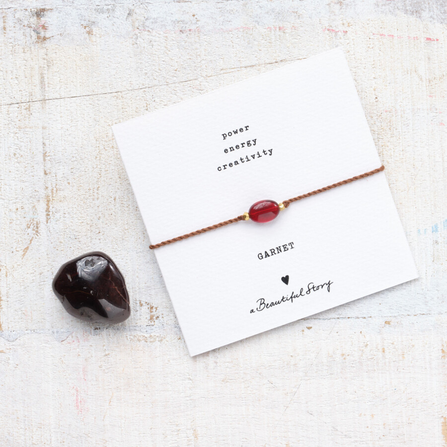 Pulsera Gemstone Card Garnet