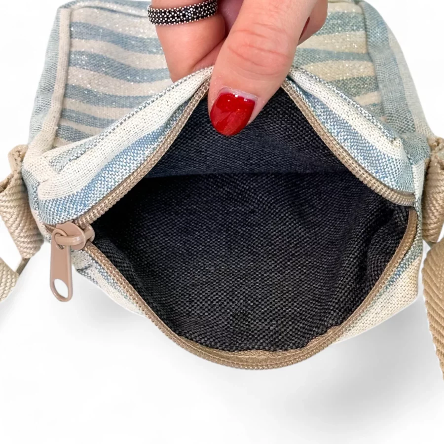 Mini bolso DE LA MUR PM2LUR azul/beige - Imagen 4