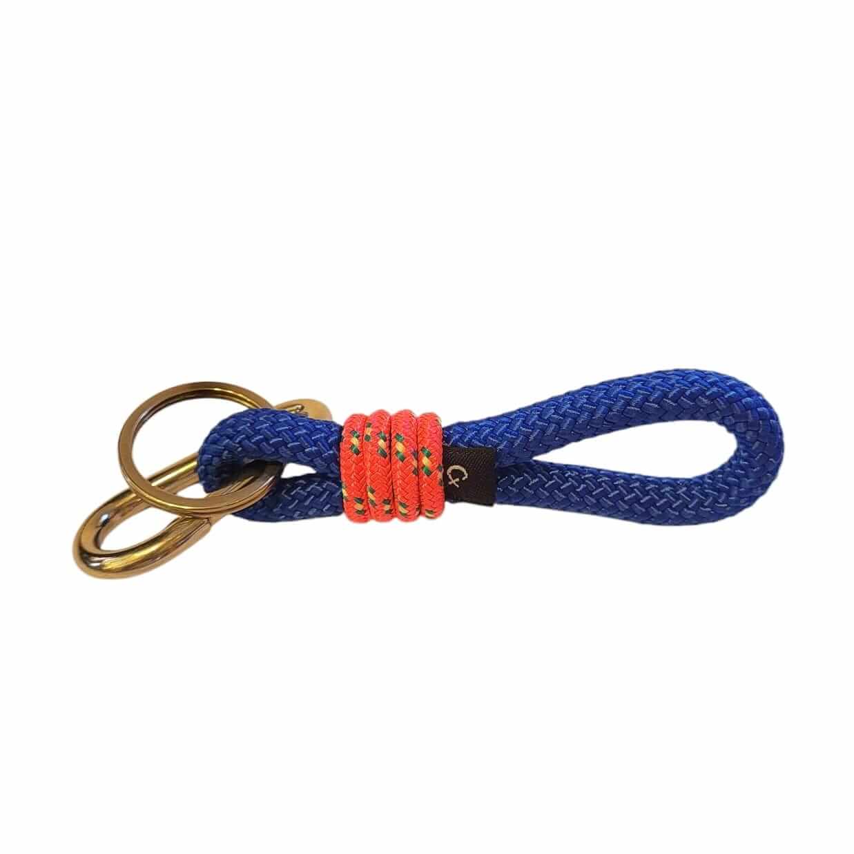 Llavero porta llaves de cuerda náutica CX HANDMADE Nautical Key S Azul/Fucsia jaspeado