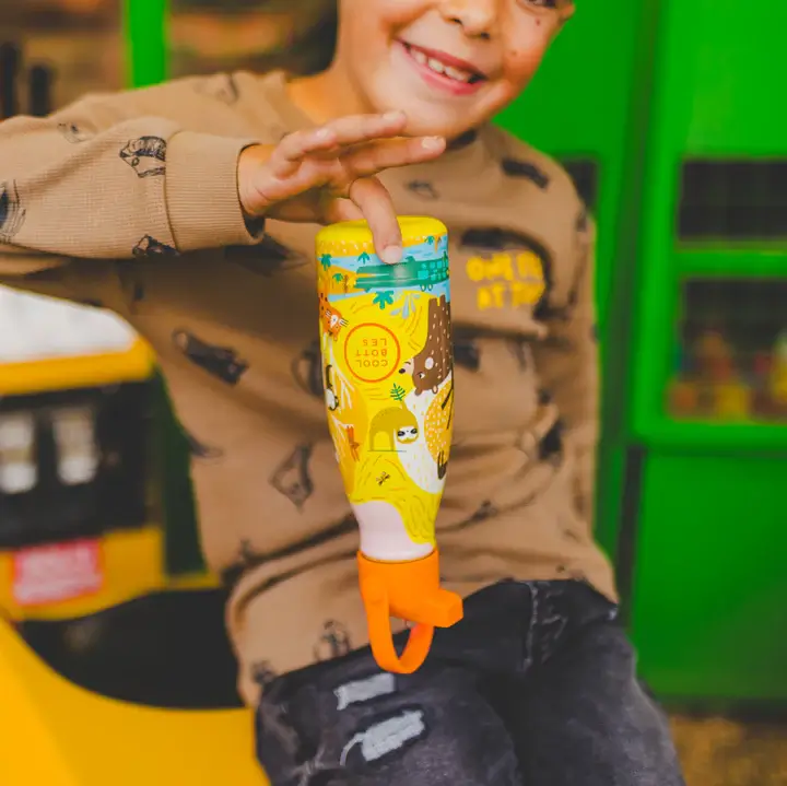 Botella de agua de acero inoxidable Kids COOL BOTTLES 260 ml Jungle Park Amarillo - Imagen 5