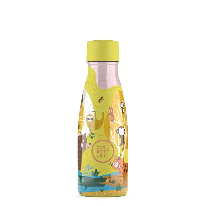 Botella de agua de acero inoxidable Kids COOL BOTTLES 260 ml Jungle Park Amarillo - Imagen 2