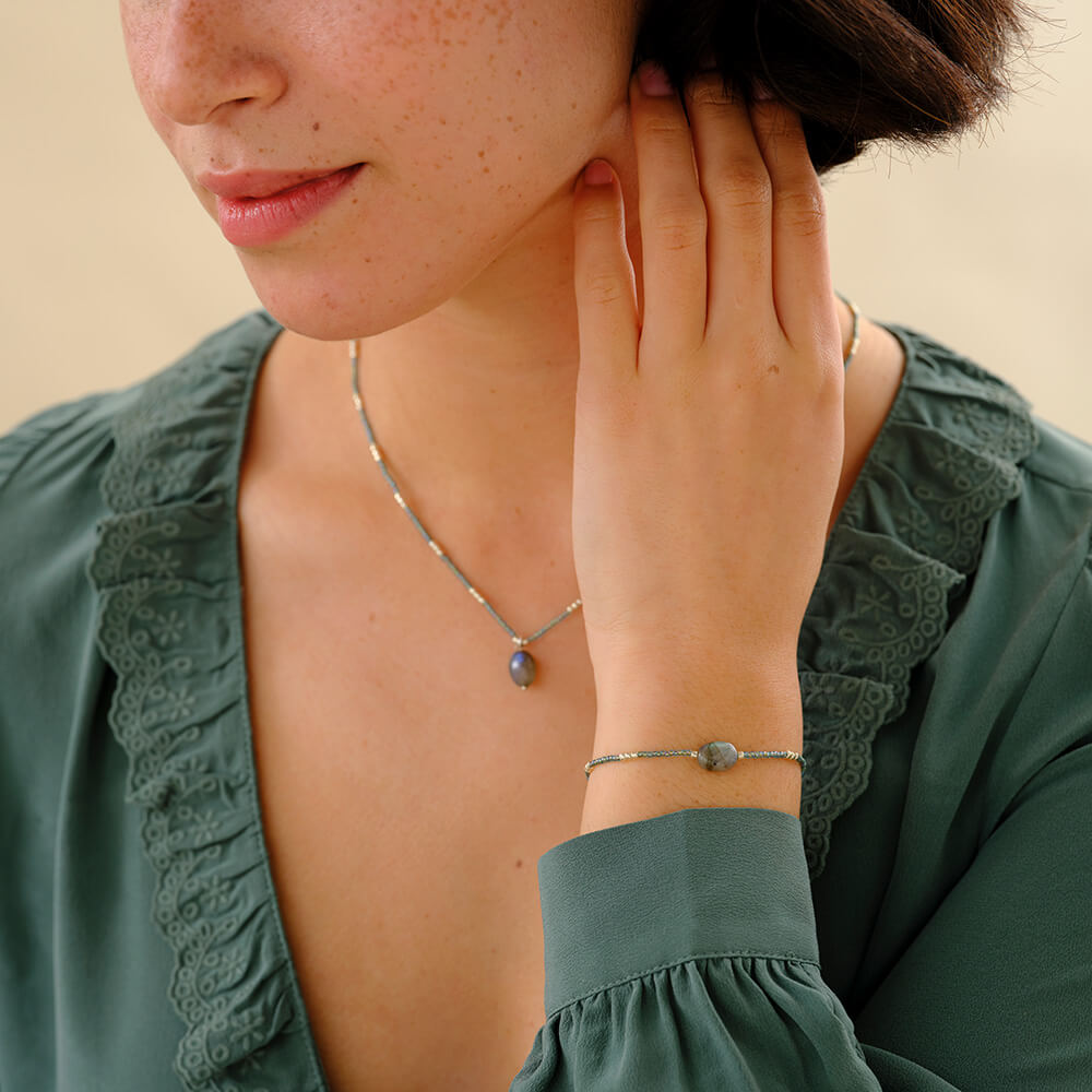 Pulsera Wanting "a Beautiful Story" Labradorite Silver - Imagen 3