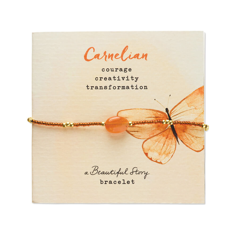 Pulsera Wanting "a Beautiful Story" Carnelian Gold