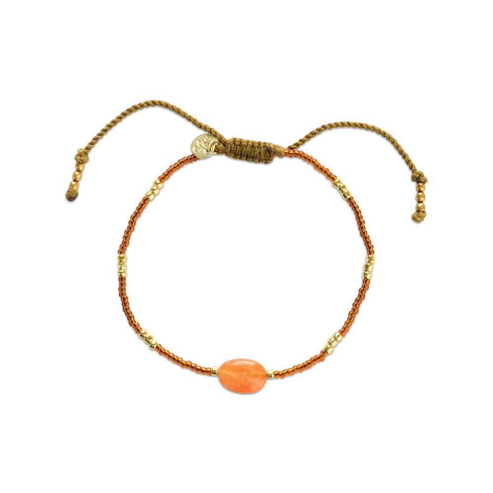 Pulsera Wanting "a Beautiful Story" Carnelian Gold - Imagen 2