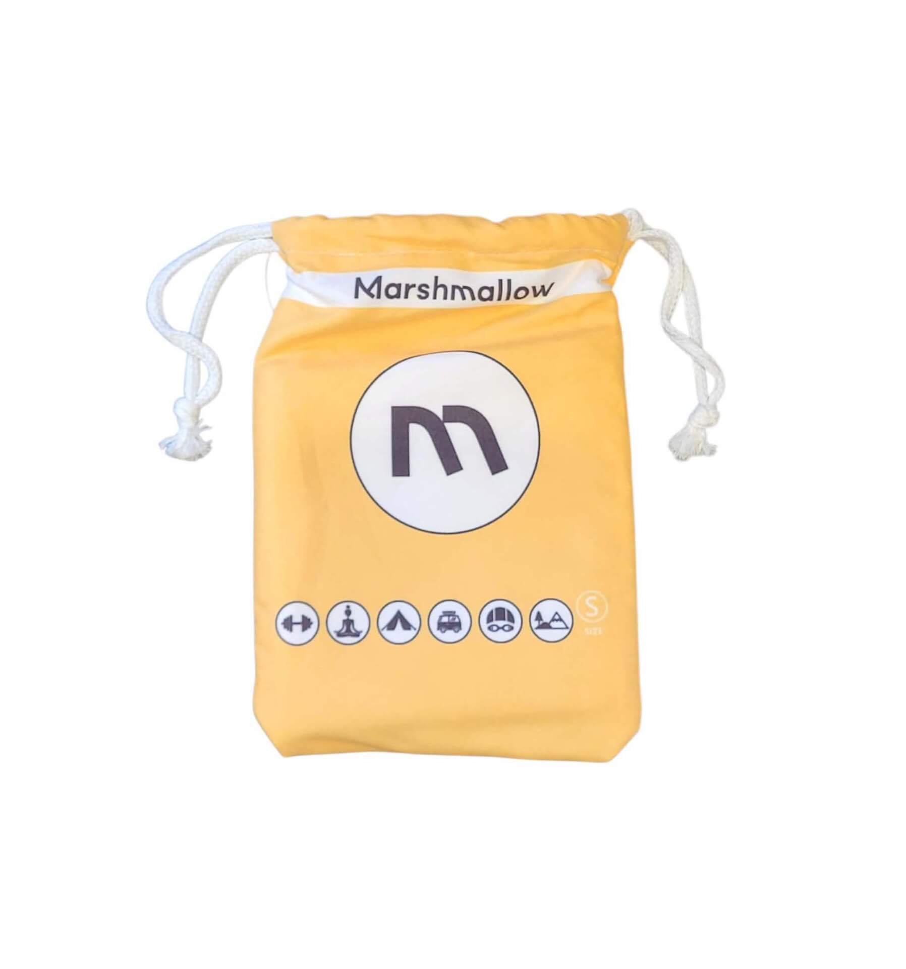 Toalla de gimnasio de microfibra S 40x80 cm MARSHMALLOW Mostaza