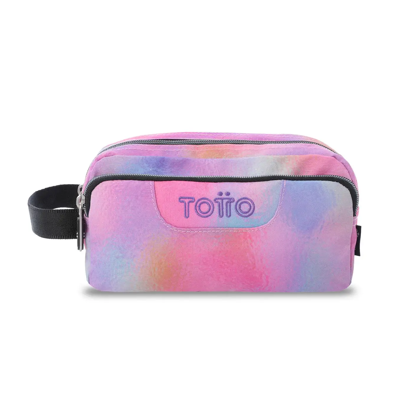 Estuche triple compartimento TOTTO Agapec 0IN Glitter rosa