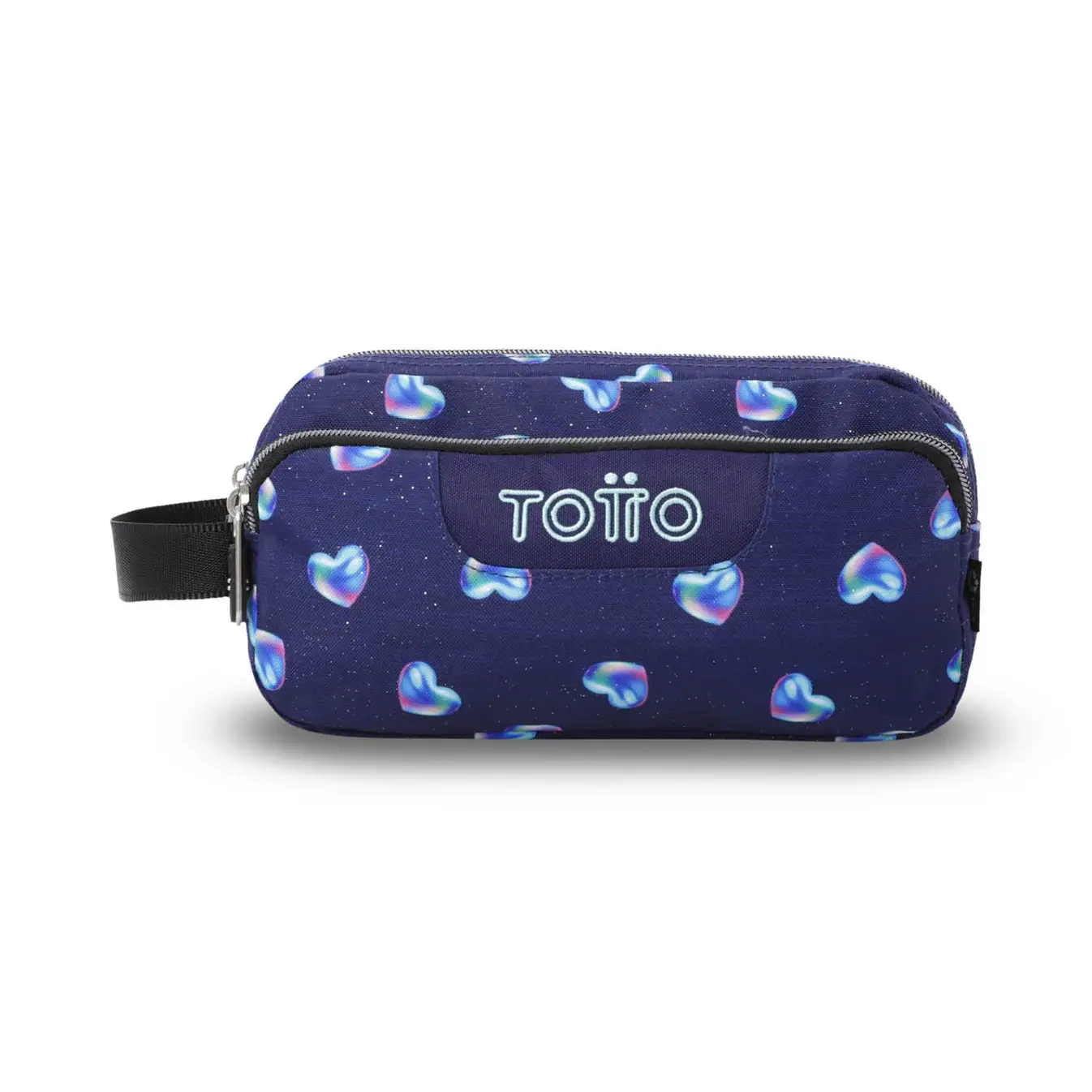 Estuche triple compartimento TOTTO Agapec 4FE Glitter marino