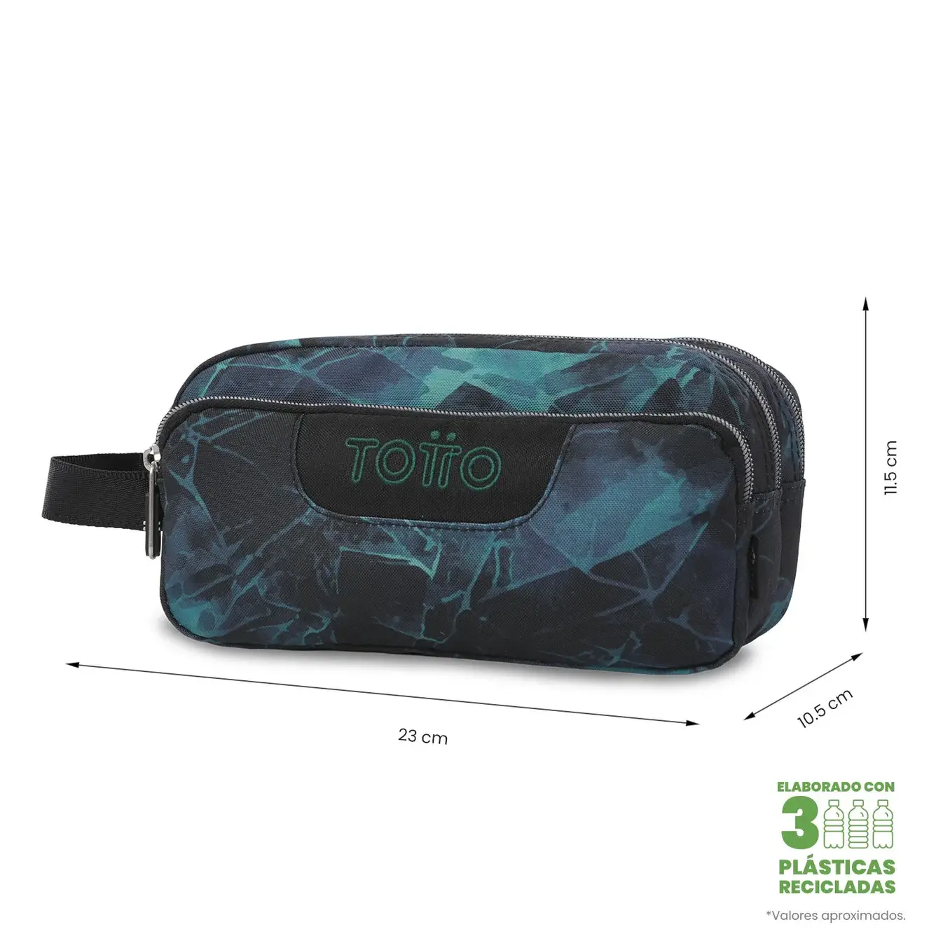 Estuche triple compartimento TOTTO Agapec 4FL azul - Imagen 3