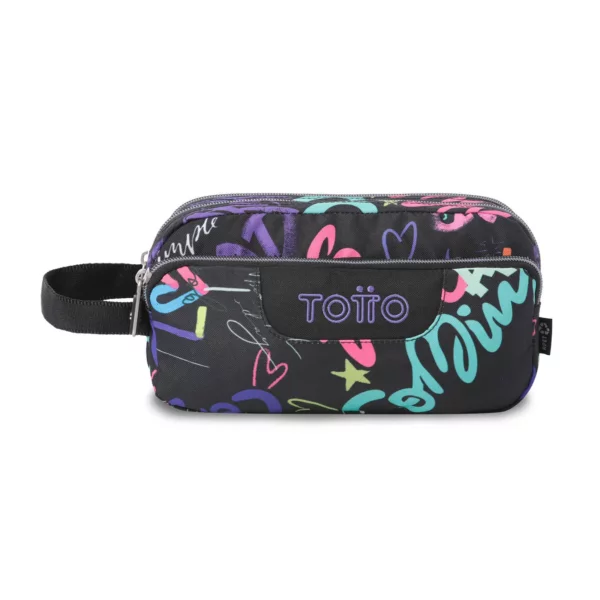 Estuche triple compartimento TOTTO Agapec 7EZ negro