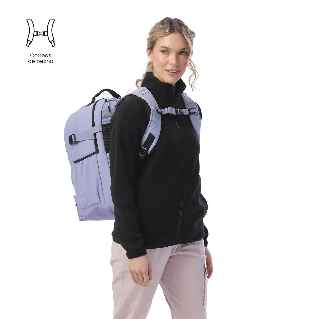 Mochila grande versátil porta PC 15,4" TOTTO Spa XL lila - Imagen 8