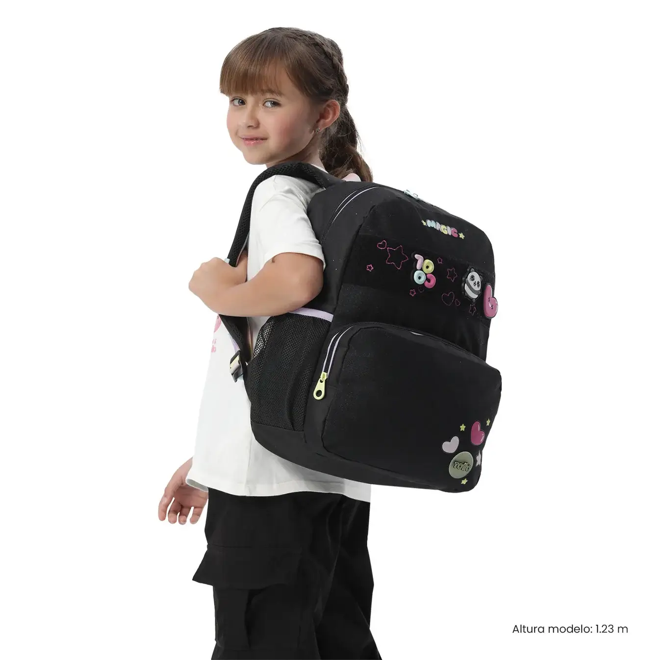 Mochila infantil TOTTO GLOWING BLACK M negro - Imagen 6