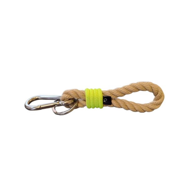 Llavero porta llaves de cuerda náutica CX HANDMADE Nautical Key S Beig/Amarillo Flúor