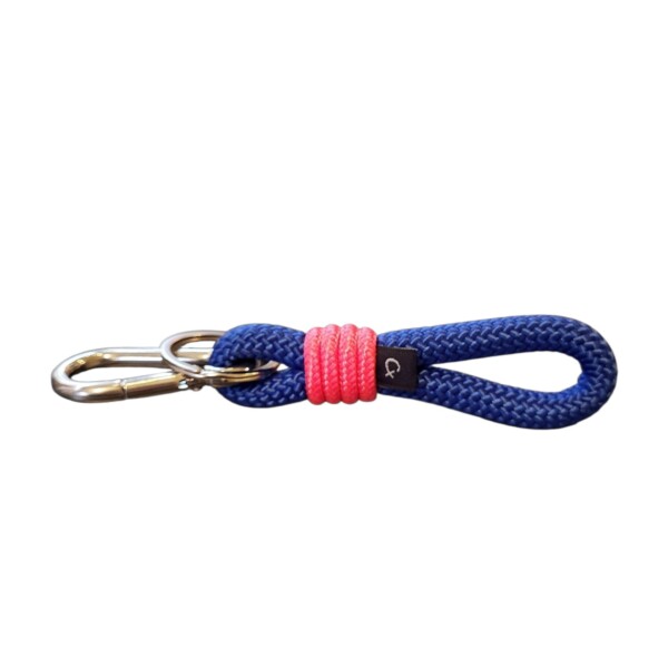 Llavero porta llaves de cuerda náutica CX HANDMADE Nautical Key S Azul/Rosa flúor