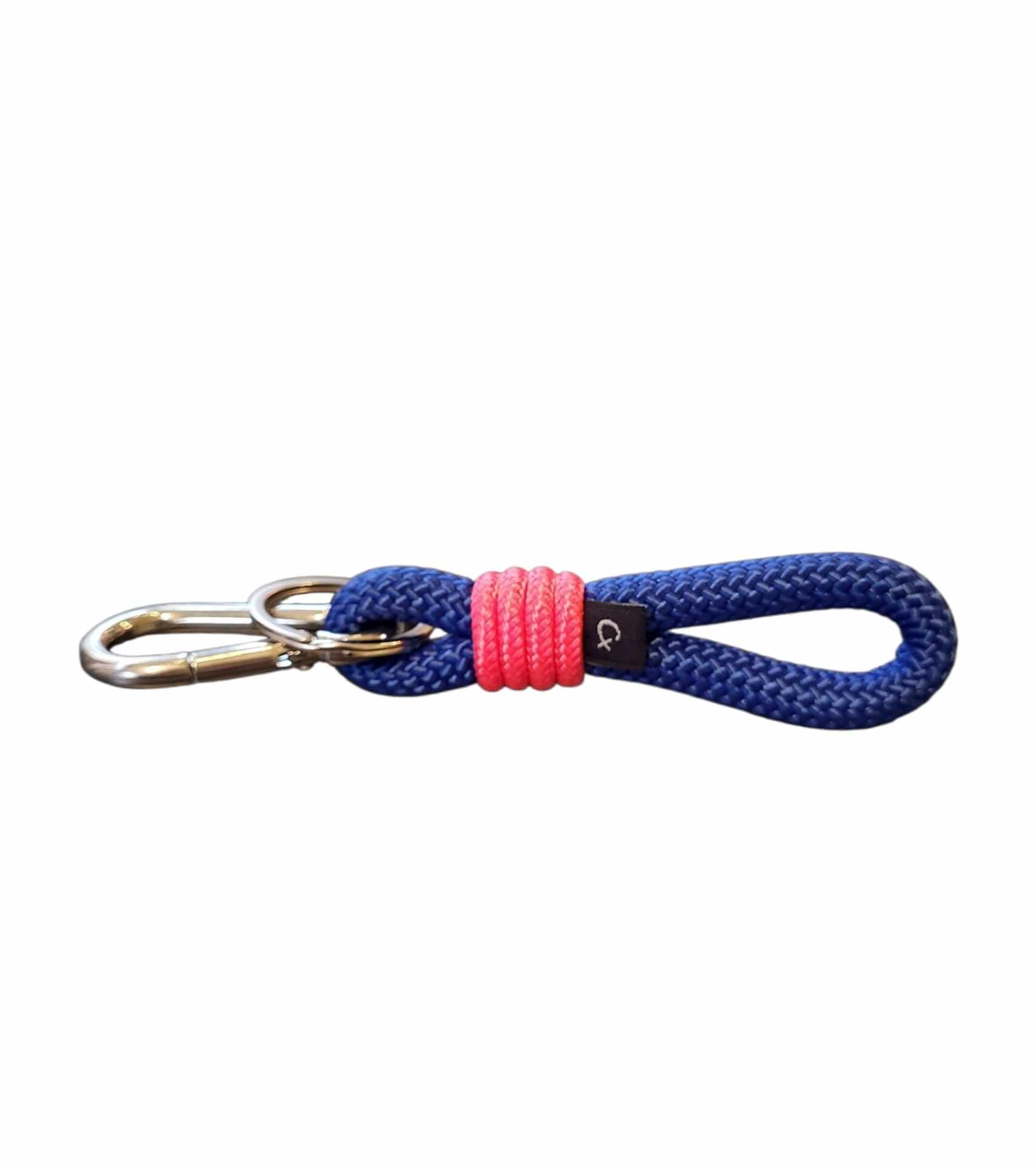 Llavero porta llaves de cuerda náutica CX HANDMADE Nautical Key S Azul/Rosa flúor