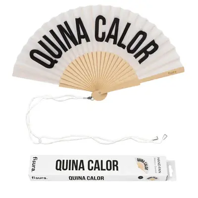 Abanico FISURA "Quina calor" Blanco