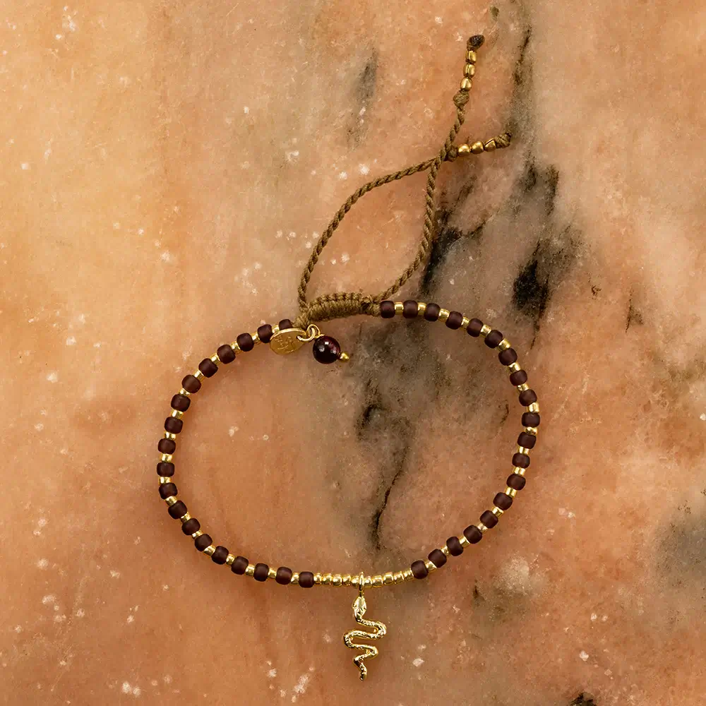 Pulsera Animal Icons "A BEATIFULL STORY" Serpiente Garnet - Imagen 4