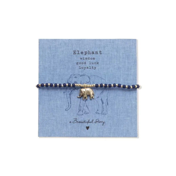 Pulsera Animal Icons Elephant "A BEATIFULL STORY" Lapislázuli Azul