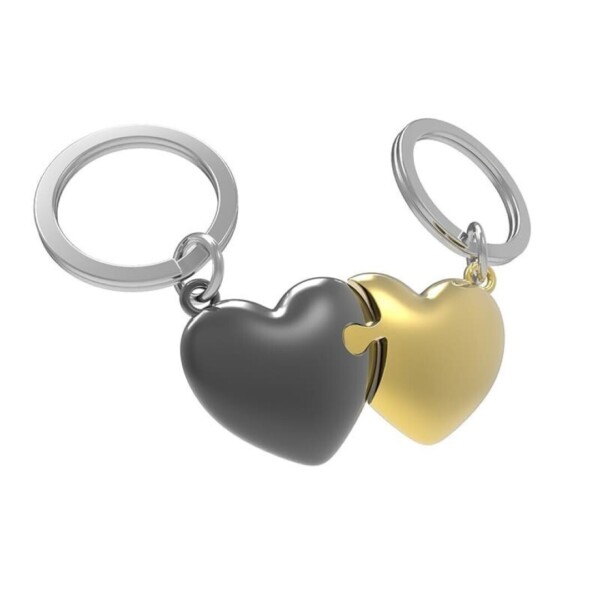 Llavero METALMORPHOSE Puzzle Corazón dorado/negro