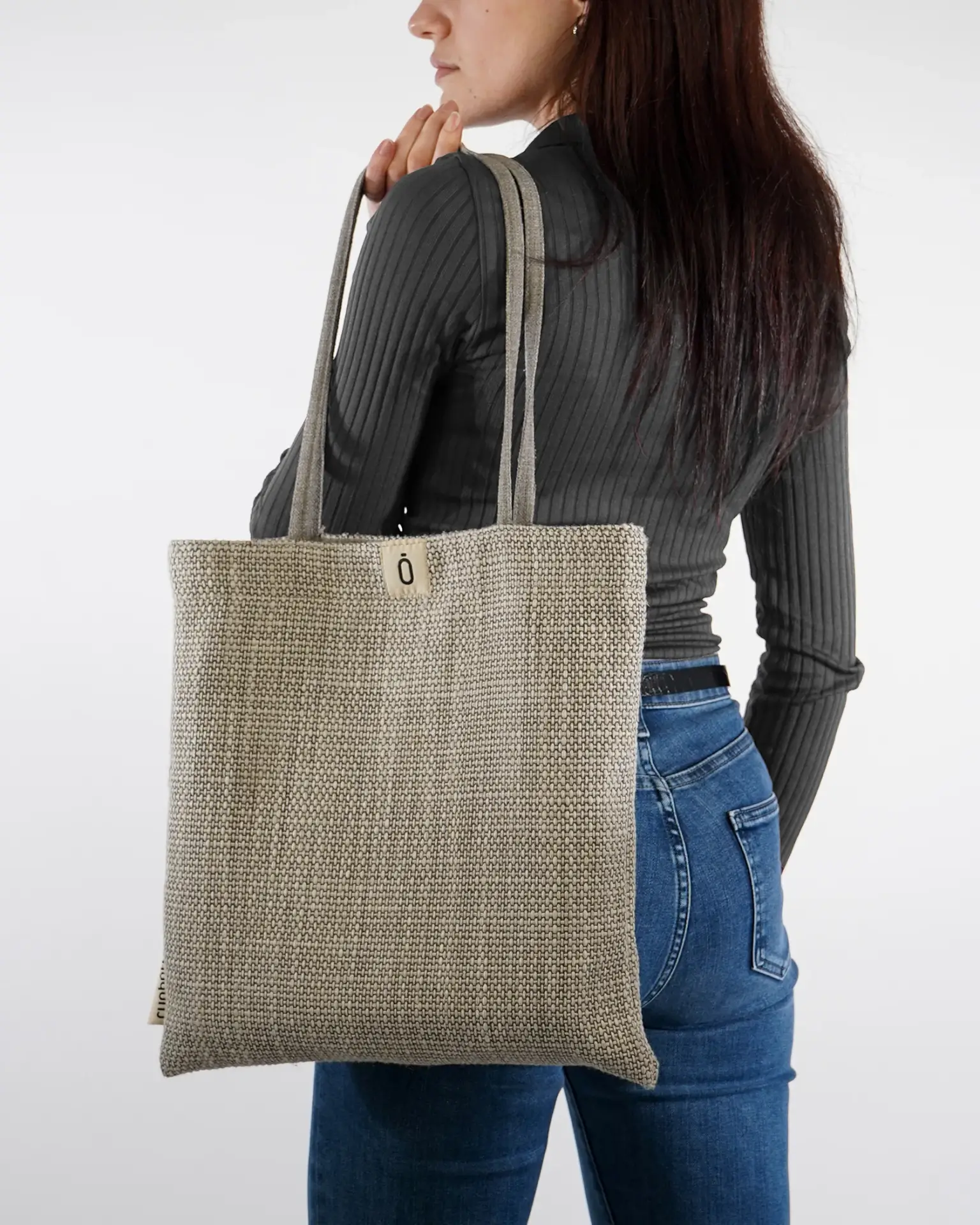 Bolsa textil Tote bag RUNBOTT gris - Imagen 8
