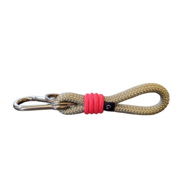 Llavero porta llaves de cuerda náutica CX HANDMADE Nautical Key S Verde agua/Rosa flúor