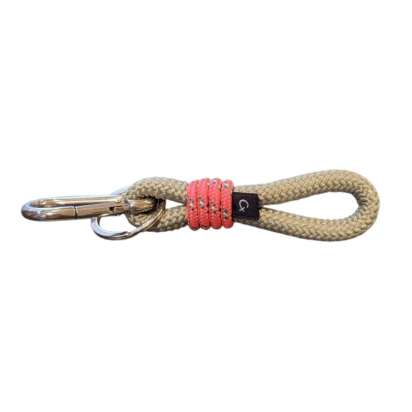 Llavero porta llaves de cuerda náutica CX HANDMADE Nautical Key S Verde agua/Fúscia jaspeado
