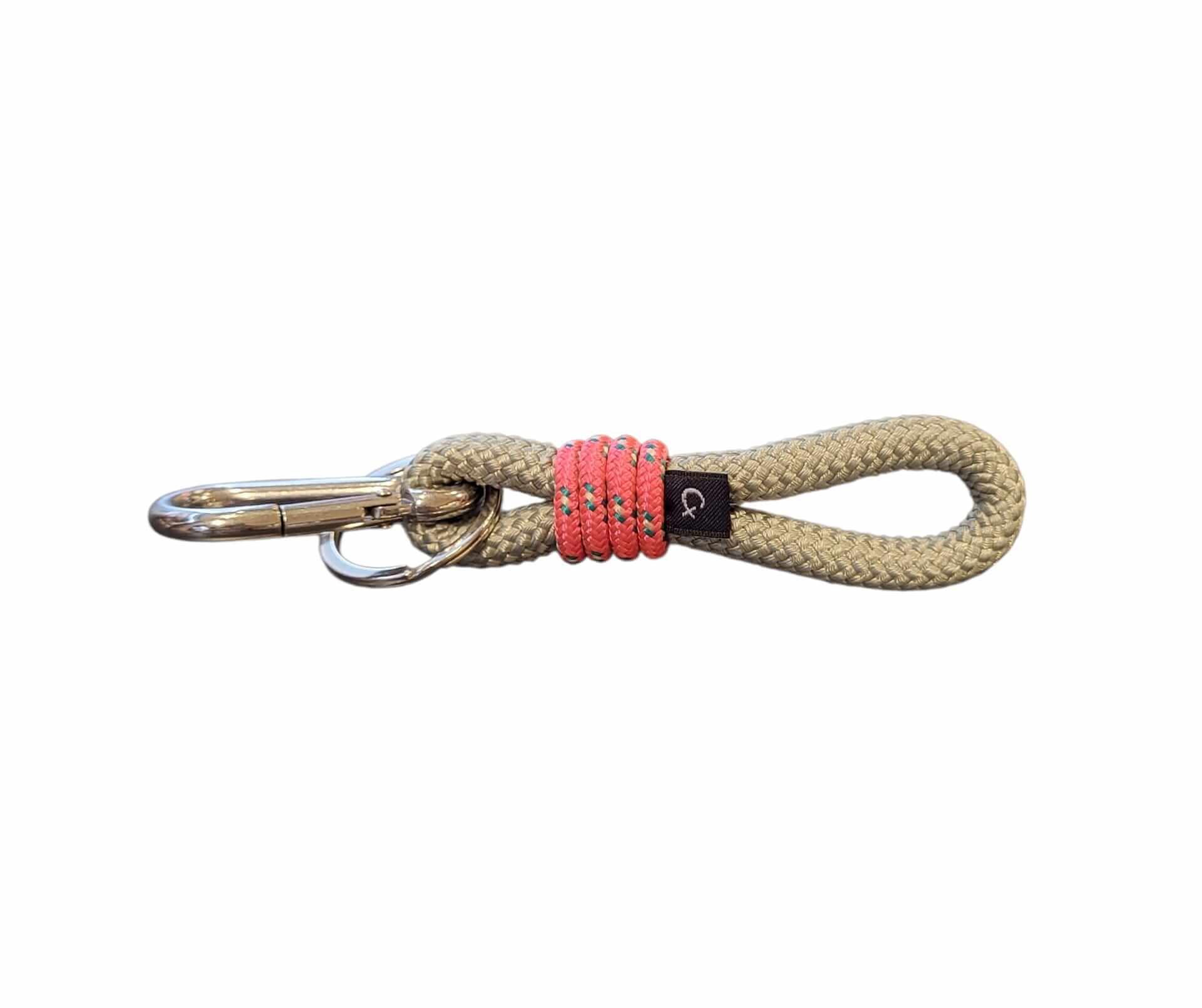 Llavero porta llaves de cuerda náutica CX HANDMADE Nautical Key S Verde agua/Fúscia jaspeado